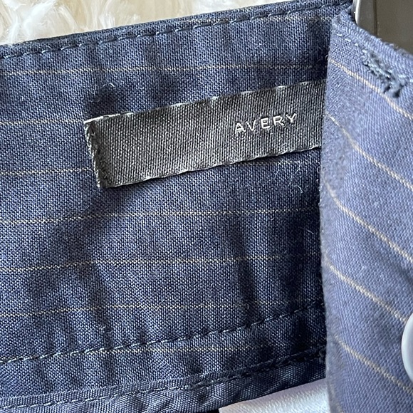 Banana Republic Navy Blue Avery Tie Stripe Pant Trousers (size 8) - Picture 9 of 16